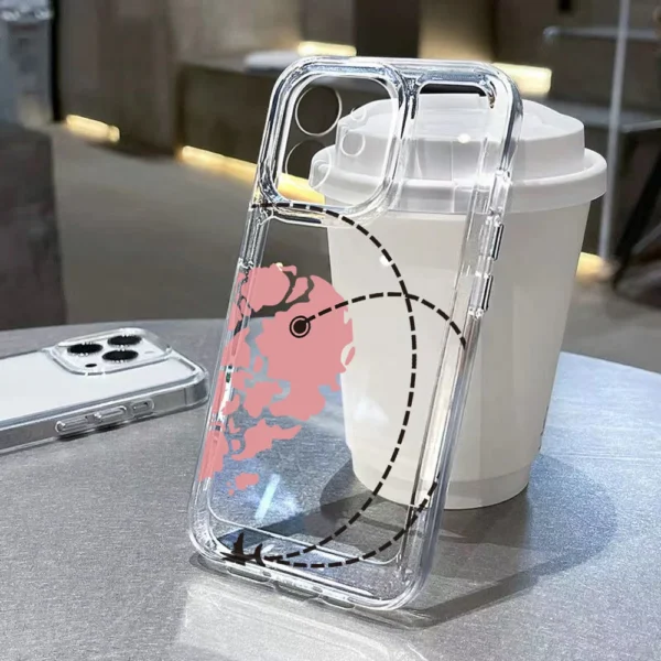 Transparent Phone Case For iPhone 16 Pro 13 17 14 11 12 15 Pro Max 16e XR 7 Plus SE Travel-Inspired Airplane Route Design Cover - Image 4