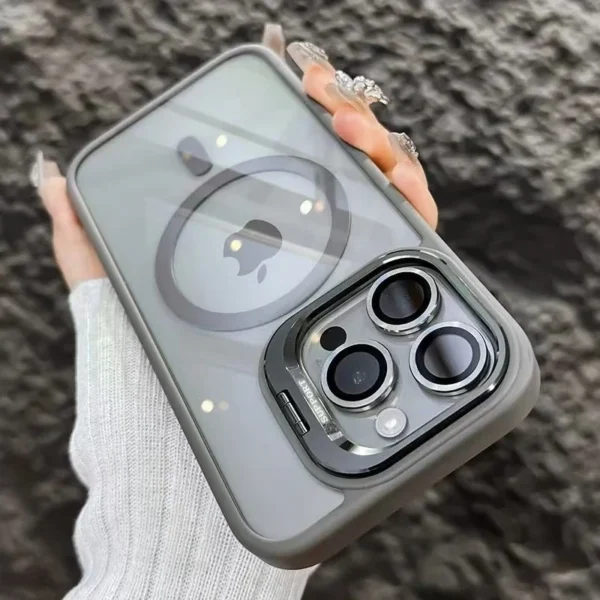 Luxury Magnetic Shockproof Phone Case For iPhone 16 Pro Max 16E 15 14 13 12 11 Plus Pro Funda Stand Glass Lens Protection Cover - Image 2