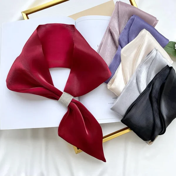 Fashion Small Silk Scarf Women Neckerchief Bandana Female Small Ear Scarf Korean Style Tie Bag Headband Decoration Neck Scarf - Image 2