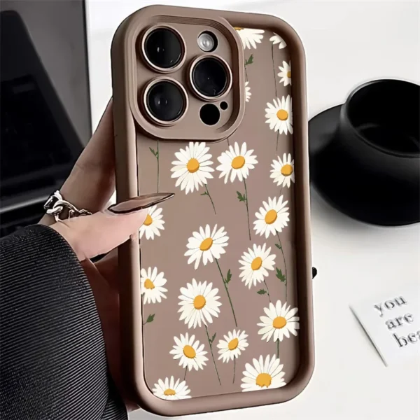 Daisy Flower Silicone Phone Case For iPhone 13 Case iPhone 11 12 14 15 16 17 Pro Max XR X XS 7 8 Plus SE Soft Shockproof Cover - Image 5