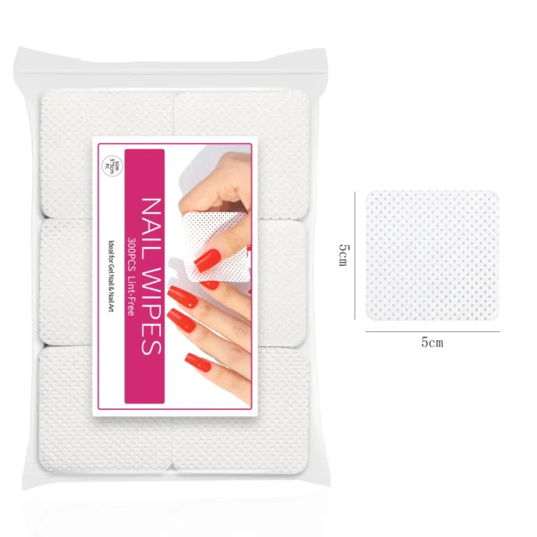 300pcs Cotton Gel Nail Polish Remover Wipes Nail Cleaning Pads Non Woven Lint-Free Nail Pads For Beauty Salon Nail Art Tool - Image 6