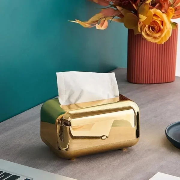 Fashionable Luxury Gold Tissue Box Series Storage Napkin Holder Paper Box Decoration Desktop Tissue Holder Kitchen Tissue Box - Image 7