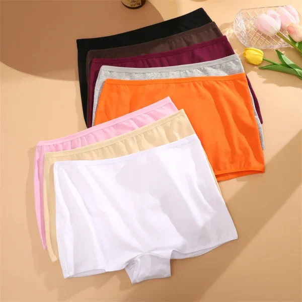 3PCS Women's Cotton Sports Boxers Seamless Panties Underwear Female Solid Color Briefs Cozy Lingerie Intimate Underpants XS-XL - Image 5