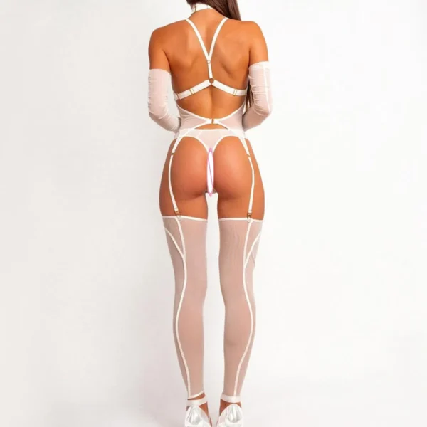 Ellolace Premium Lingeries Sexy Hot Tempted Intimate Bra Thong 2PC Set with Accessories Fantasy Sheer Daring Lingerie For Women - Image 4