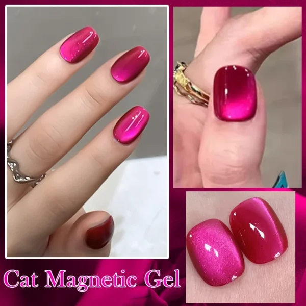 BORN PRETTY 10ml Dark Red Cat Magnetic Gel Nail Polish for Winter Nails DIY Jelly Glass Silver-Light Varnis Semi Permanent - Image 5