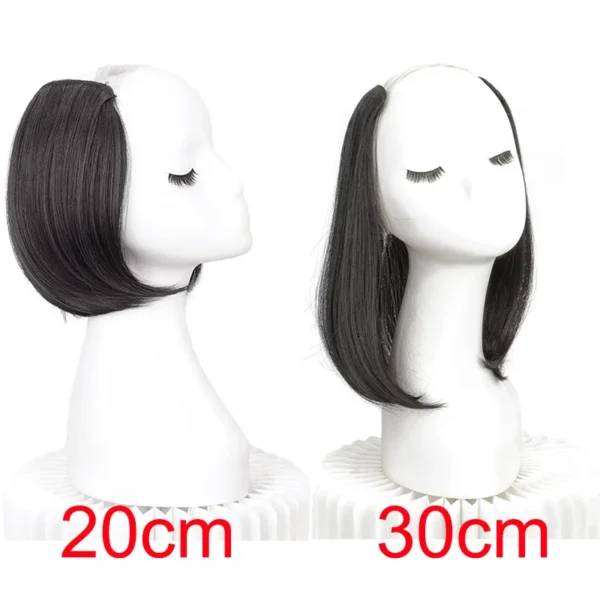 20/30cm Synthetic Short Straight Internal Buckle V-shaped Half Head 4Clips Hair Extension Invisible Hairpiece for Women - Image 3