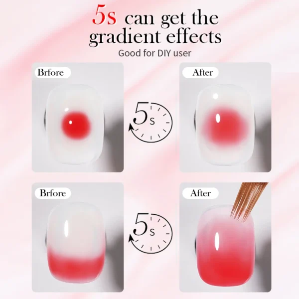 BORN PRETTY Clear Blooms Gel 10ML Soak Off Watercolor Nail Gel Polish for Spreading Effect Marble Gel Nail Polish Painting Nails - Image 6