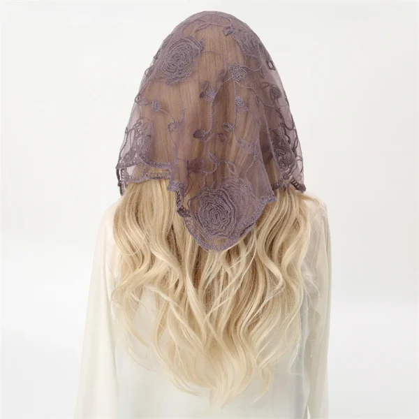 Women Hijab Wrap Shawl Flower Lace Scarves Lady Fashion Wedding Headscarves Female Spring Summer Photo Props Accessories 2024 - Image 2
