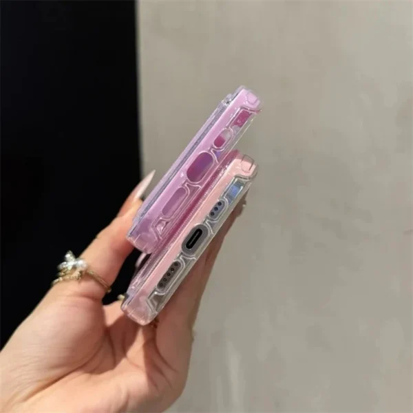 Luxury 2in1 Card Bag Candy Phone Case For iPhone 11 12 13 14 15 16 17 Pro Max Air TPU+PC Shockproof Bumper Back Cases Cover - Image 4