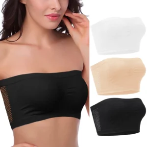 Women’s Strapless Seamless Tube Top Bra Anti-Slip Wireless Bandeau for Summer Outfit