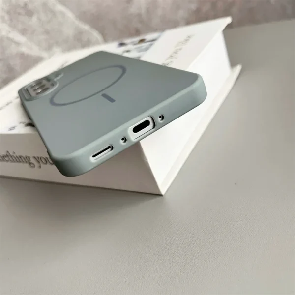 Ultrathin Simple Magsafe Case for Samsung Galaxy S25 S24 Ultra S23 S22 A56 Matte Hit Color Lens Wireless Charging Soft TPU Cover - Image 5