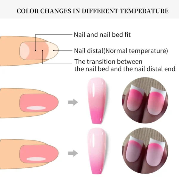 BORN PRETTY Eggshell Thermal Gel Nail Polish 10ml Snowflake Temperature Color Changing Vernis Semis Permanent Need Matte Top - Image 6