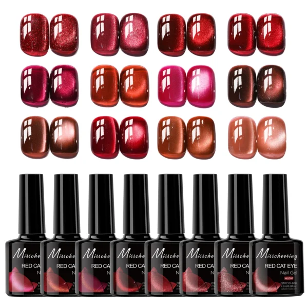 7.5ml Red Ruby Cat Eye Magnetic Gel Nail Polish For Nails Toes DIY Sparking Glass Varnis Semi Permanent Soak Off UV LED Gel - Image 6