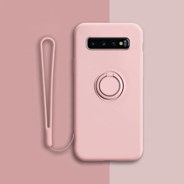 Soft Silicone Case For Samsung Galaxy S10 Plus S21 S20 FE Ultra S Note 20 9 10 S9 S8 S10E E Note20 Note9 Cover Ring Holder Stand - Image 4