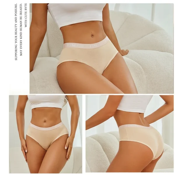 5Pcs/Set Women Cotton Panties Female Middle Waist Sexy Panties Seamless S-XL Underwear Solid Color Bikini Girls Intimates Briefs - Image 3