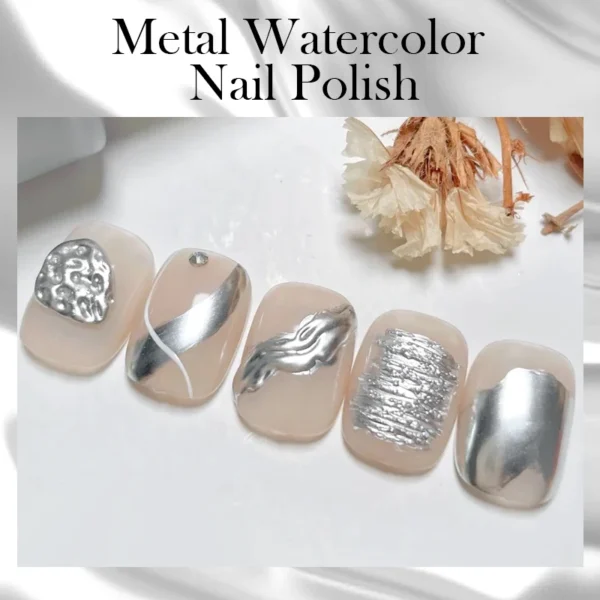 BORN PRETTY Silver Metal Watercolor Nail Polish Ink Natural Air Dry Clear Blossoming Effect Gradient Ink for Diy Marble Nails - Image 4