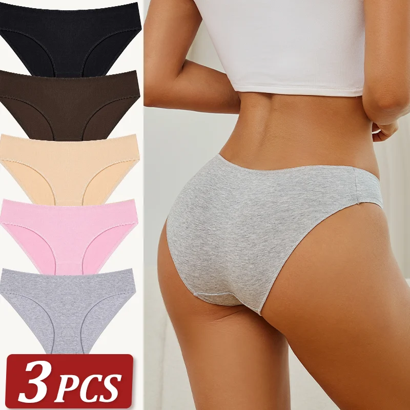 kf-S28f179a7dd344a15a39b318bcaf30c3cQ 3Pcs Women's Cotton Briefs Seamless Underwear Women Panties Sexy Breathable Briefs Female Stretch Ladies Soft Lingerie - Image 1