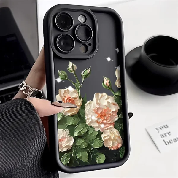 Matte Silicone Flower Phone Case For iPhone 11 Case iPhone 15 13 16 12 14 17 Pro Max XR XS X 7 8 SE Soft floral Shockproof Cover - Image 2