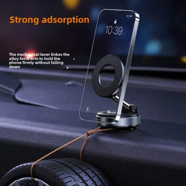 Foldable magnetic car phone holder, vacuum suction cup rotating 360 °, suitable for multi angle adjustment of vehicles and walls - Image 3