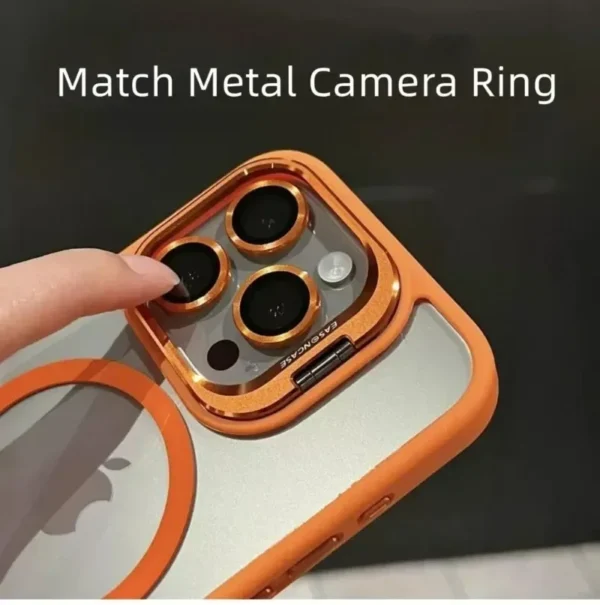 Luxury Magnetic Shockproof Phone Case For iPhone 15 14 13 12 11 16 17 Pro Max Plus 16E Funda Stand Glass Lens Protection Cover - Image 5