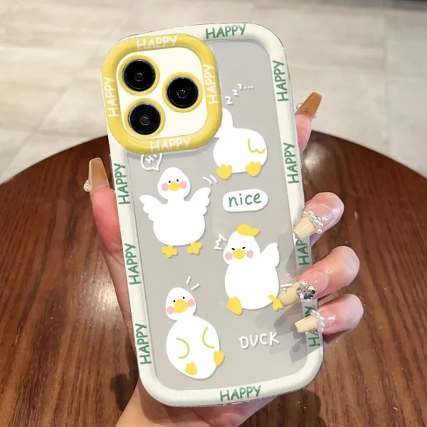 Cartoon Duck Soft Phone Case For iPhone 11 Case iPhone 17 15 14 13 12 16 Pro Max 7 8 Plus XS XR X SE 2022 Silicone Back Cover - Image 2
