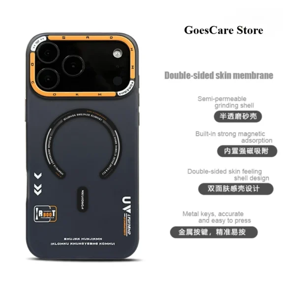 Matte Magnetic Phone Case For iPhone 17 Pro Max 17 17 Pro Magsafe Wireless Charge Frosted Back Metal Lens Frame Buttons Cover - Image 2
