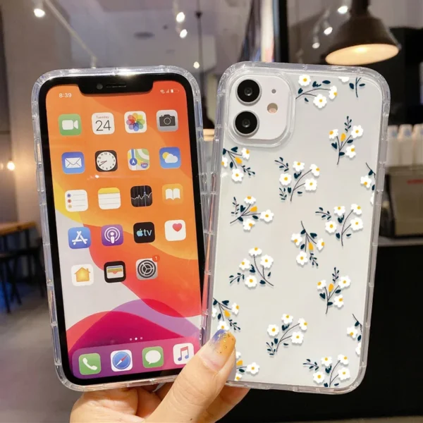 Flower Phone Case For iPhone 13 Case iPhone 16 11 12 17 14 15 Pro Max 12 13 Mini 7 8 Plus XR XS X SE Shockproof Clear Soft Cover - Image 4
