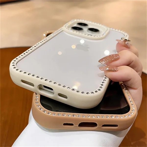 Luxury Bling Rhinestone Diamond Transparent Case For iPhone 16 Pro Max 15 14 13 Shockproof Protection Bumper Hard Acrylic Cover - Image 6