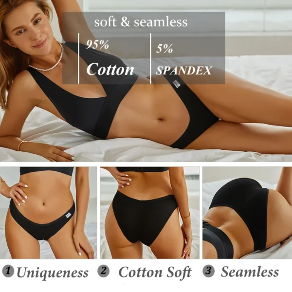 5PCS Women Cotton M-4XL Panties Briefs Female Sexy V Wasit Underwear Ladies Underpants Pantys Girls Plus Size Intimates Lingerie - Image 3