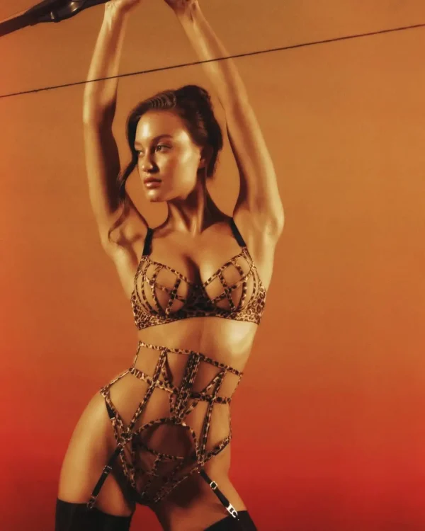 Ellolace Premium Sexy Female Lingerie Luxury Leopard Diamond Bra Underwear with Choker Gloves Sissy Intimate Hot Women Outfit - Image 2