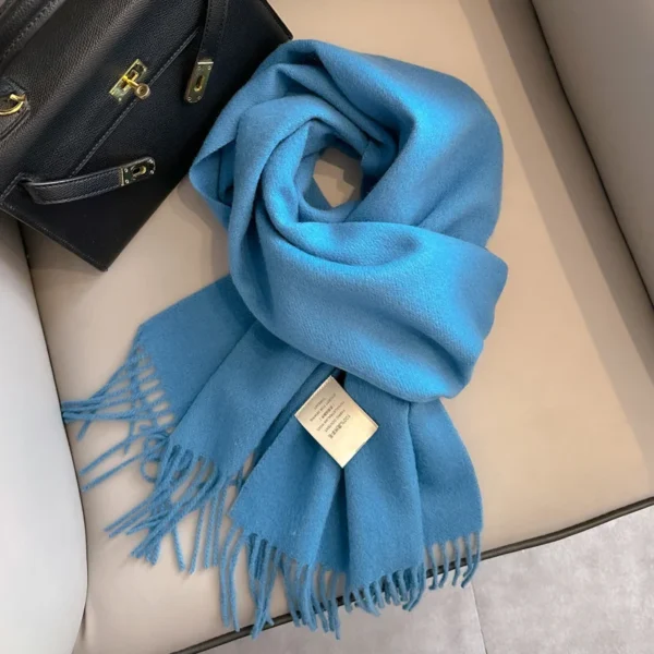 100% Wool Winter Scarf For Women Long Warm Cashmere Scarves Hijab Solid Lady Shawl Wrap Female Pashmina Bandana Head Scarfs New - Image 6