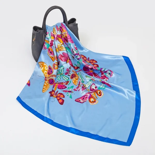 Women Spring Summer Square Scarf 90*90cm Satin Silk Scarves Headscarf Female Foulard Beach Bandana Ladies Neckerchief Hair band - Image 5