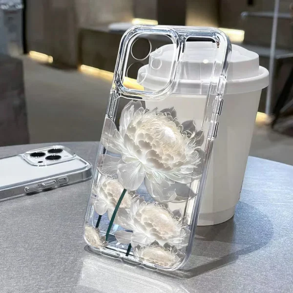 Lotus Flower Transparent Phone Case For iPhone 16 Pro Max Case iPhone 13 17 15 11 12 14 Pro Max XR 8 7 Plus SE Shockproof Cover - Image 2