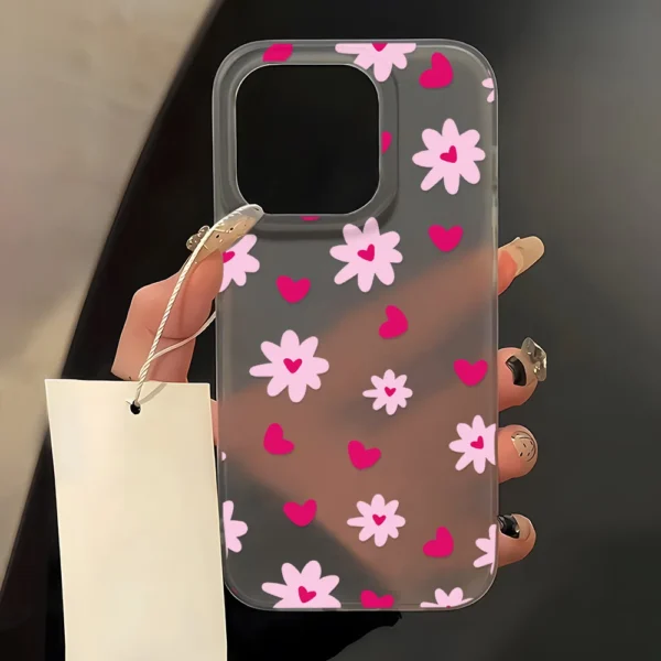 Cute Flower Love Heart Phone Case For iPhone 15 Case iPhone 13 16 12 14 11 17 Pro Max 13 Mini Shockproof Clear Cover Soft Funda - Image 2