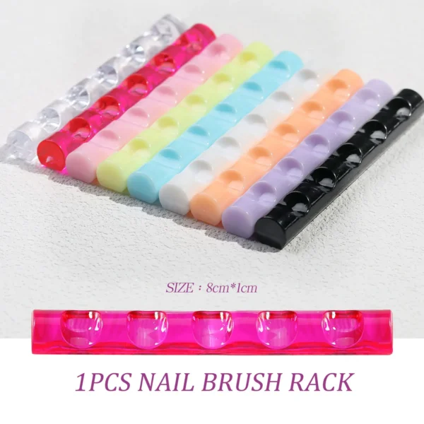 5 Grids Acrylic Clear Nail Brush Shelf Portable Mini crystal Painting Pen Rest Holder Stand Colorful UV Gel Brush Display Holder - Image 6