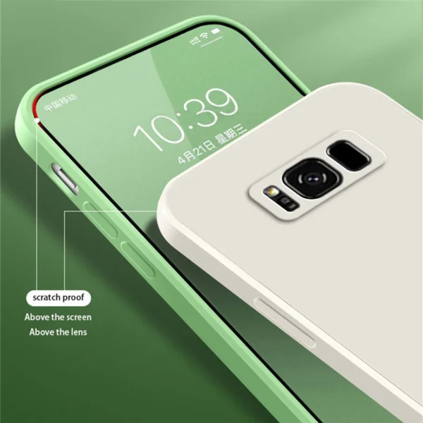 Squares Liquid Silicone Phone Case for Samsung Galaxy S8 S9 S10 Note 9 10 Plus A32 A51 A52 A54 4G 5G Soft Shockproof Back Cover - Image 6
