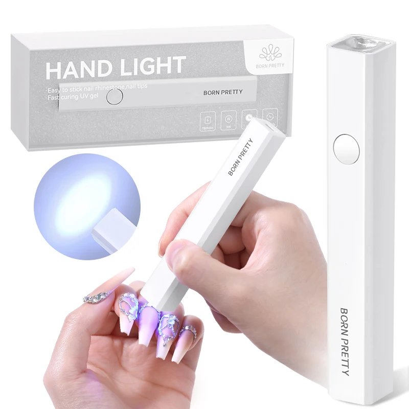 kf-S3534fbaa04324aada95fad99245ad2d7W BORN PRETTY Handheld UV Light for Gel Nails Mini Nail Light Portable LED Nail Lamp Cordless Rechargeable USB Nail Dryer 1Pc - Image 1