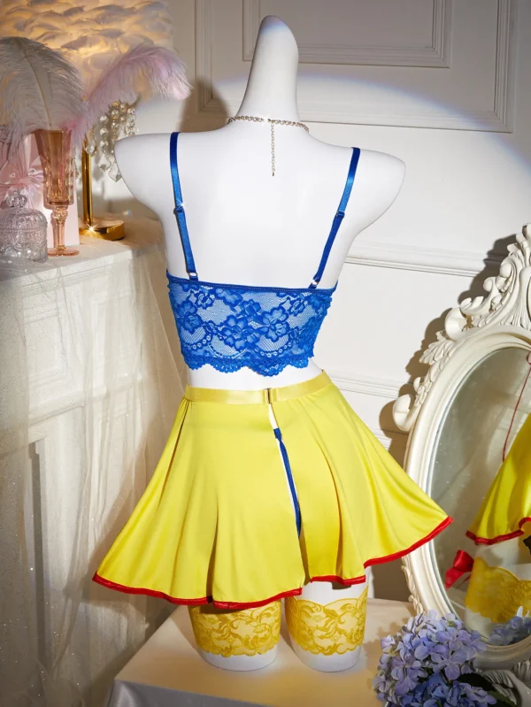 Ellolace Valentine Lingeries Sexy Hot Snow White Princess Cosplay Bra Thong Skirt 3PC Leg Circles Dopamine Roleplay Costume - Image 4