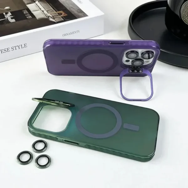 Multi-Functional Magnetic Phone Case with Color Changing and Frosted Effect for iPhone 16 15 14 13 12 11 Pro Max Magsafe Cover - Image 5