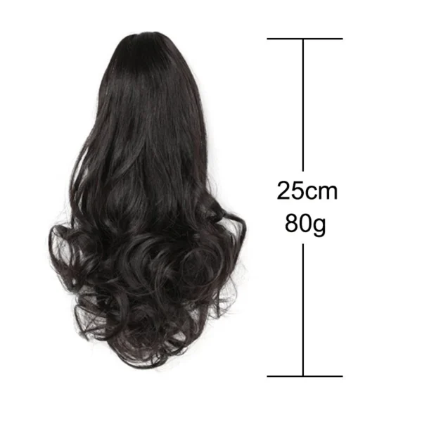 10Inch Synthetic Short Wavy Curly Ponytail Claw Clip in Hair Extension Brown Blonde Black Hairpiece for Women - Image 2