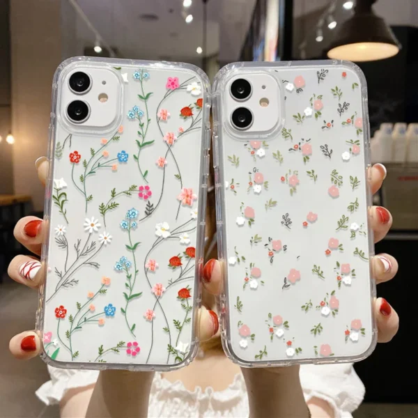 Flower Phone Case For iPhone 13 Case iPhone 16 11 12 17 14 15 Pro Max 12 13 Mini 7 8 Plus XR XS X SE Shockproof Clear Soft Cover - Image 3