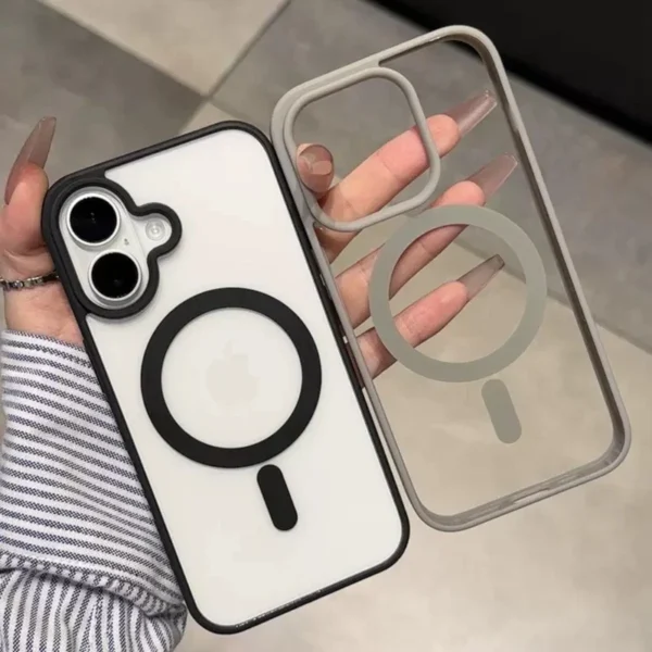 Luxury Magsafe Transparent Phone Case For iPhone 11 12 13 14 15 16 17 Pro Max Plus Air Mini Magnetic Clear Bumper Cases Cover - Image 2