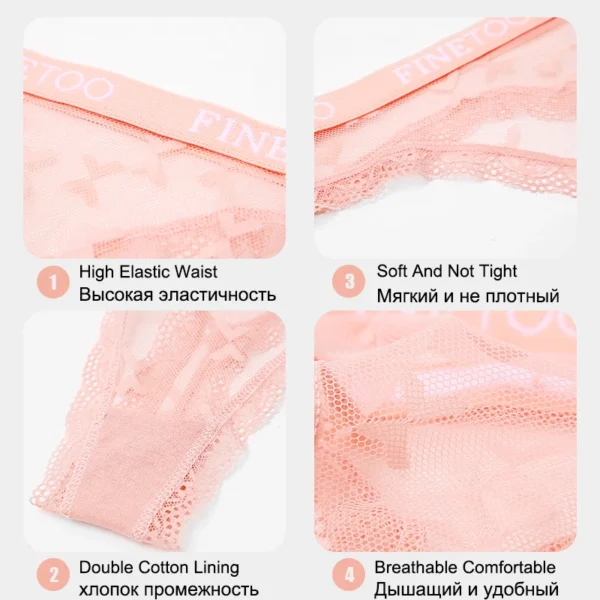 3PCS/Set Women Sexy Lace Thongs Low Waist G-String Panties Solid Transparent Hollow Out Underwear Female Breathable Lingerie - Image 5