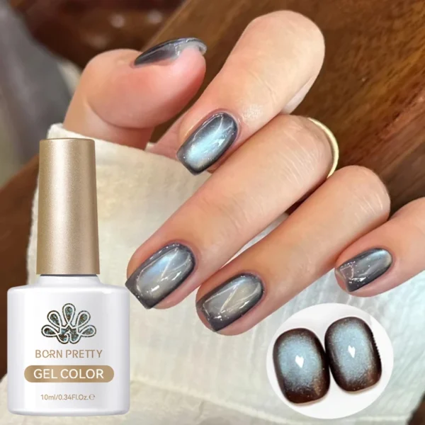 BORN PRETTY 10ml/15ml Guava Green Cat Magnetic Gel Shine Glitter Semi Permanent Soak Off UV Varnish Nail Supplies - Image 5