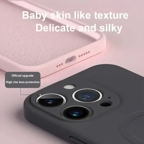 Liquid Silicone Case For iPhone 16 17 15 14 13 12 11 Pro Max Plus Mini Air For Magsafe Magnetic Wireless Charge Soft Cover funda - Image 2
