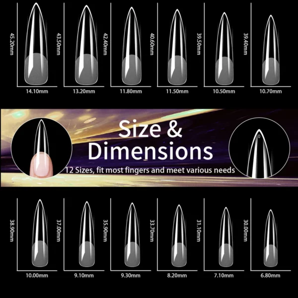 2XL Extra Long Soft Gel Tips Half Matte Clear Full Cover False Nails Stiletto Square Oval Press On Nails For Extension Design - Image 6