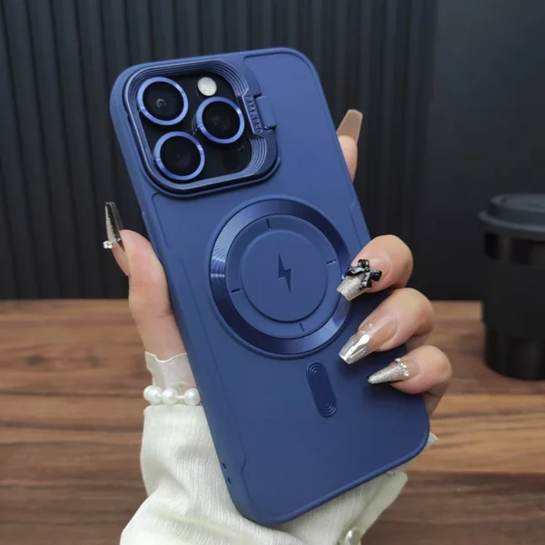 Soft Wireless Charging Kickstand Stand Magsafe Phone Case For iPhone 11 12 13 14 15 16 Pro Max Plus Magnetic Bumper Cases Cover - Image 4