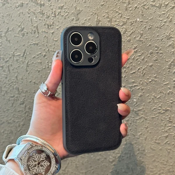 Luxury Leather Moon Pit Pattern Phone Case For iPhone 11 12 13 14 15 16 Pro Max Plus Shockproof Bumper Back Cases Cover - Image 2