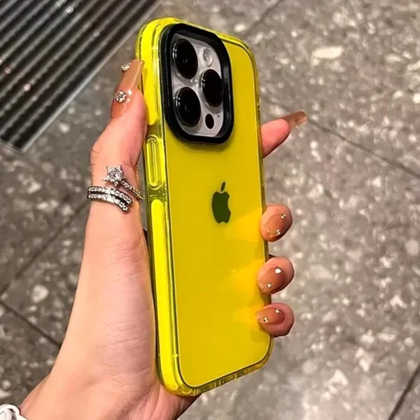 Luxury Transparent Airbag Phone Case For iPhone 17 16 15 14 13 12 11 Pro Max Plus 17 Air Contrasting Bumper Shockproof TPU Cover - Image 3