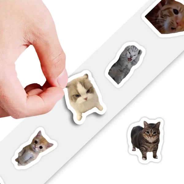 500pcs/roll Funny Cat Meme Stickers Sealing Label Decals Cute Decoration Notebook Phone Guitar Kids Reward Cartoon Sticker Gift - Image 4